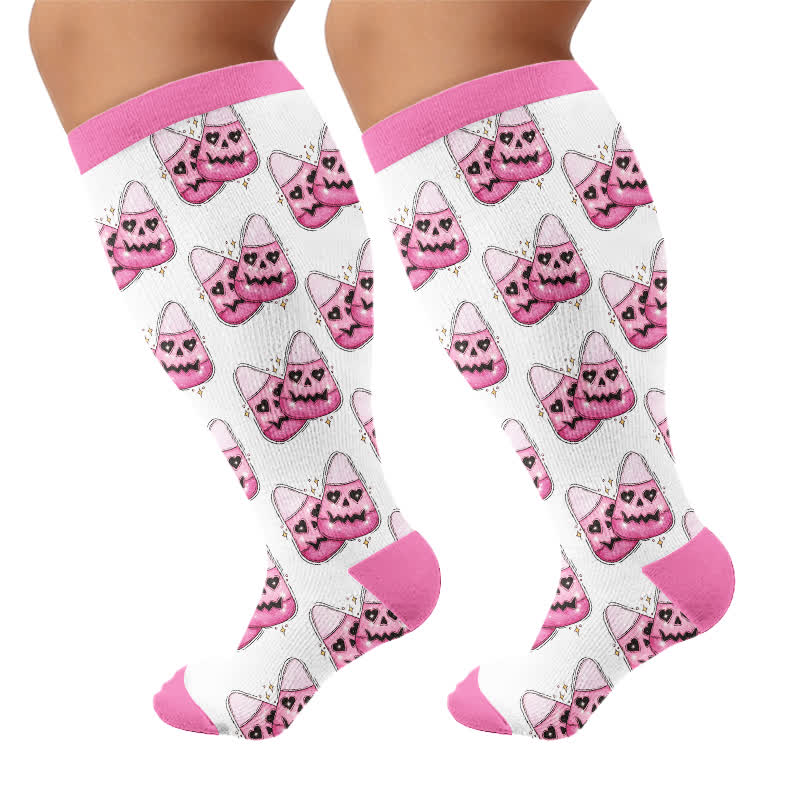 Chaussettes de compression grande taille ange fantôme cœur - image 8