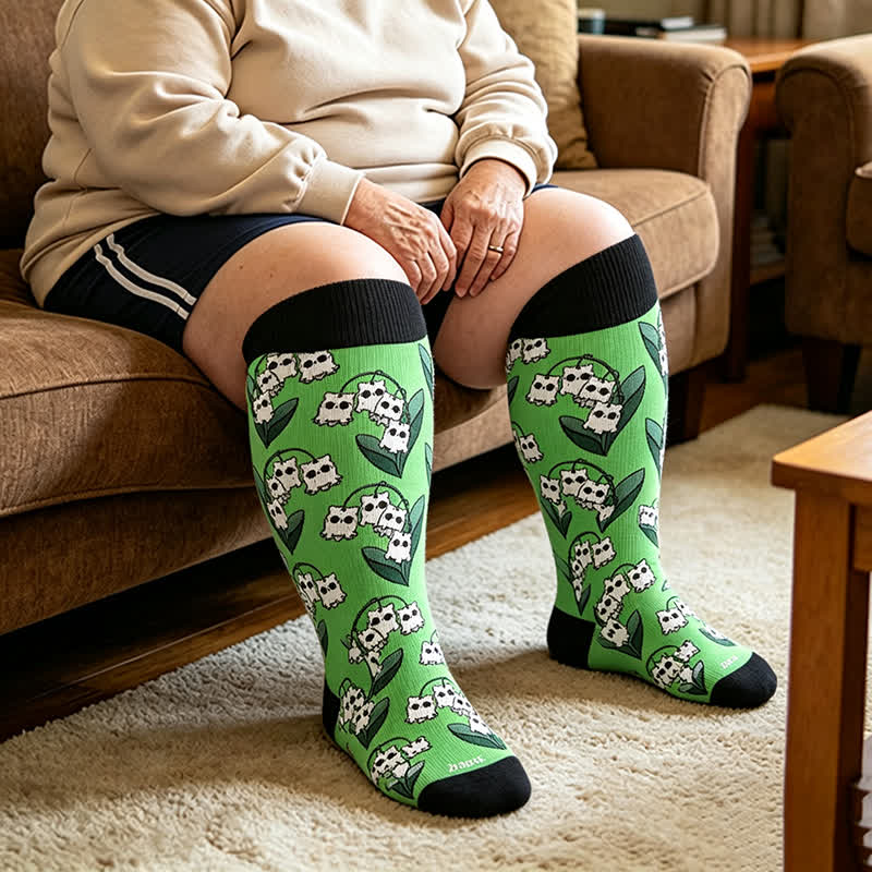 Chaussettes de compression squelette fantomatique grande taille - image 1