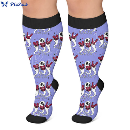 Chaussettes de compression squelette fantomatique grande taille - image 6