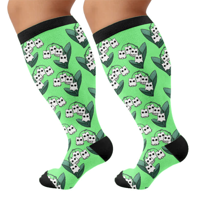 Chaussettes de compression squelette fantomatique grande taille - Vert (1 paire) - 4XL - image 8