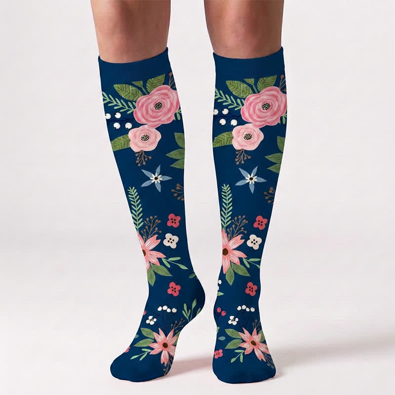 Chaussettes de compression Blooming Flowers (6 paires) - image 1