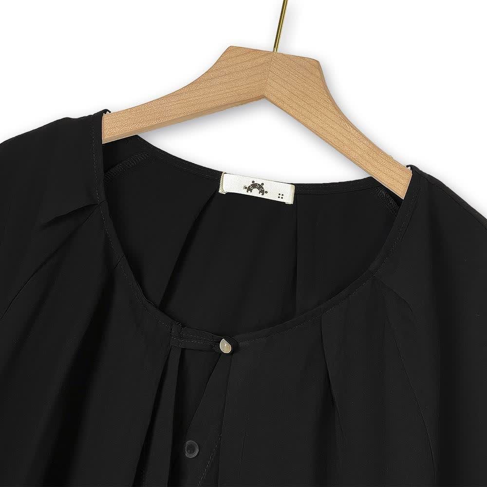 Ensemble haut et jupe ample en coton et lin uni grande taille - image 3