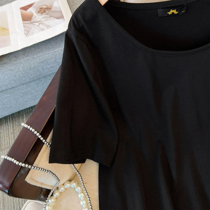 Blouse en coton à ourlet asymétrique grande taille - image 17