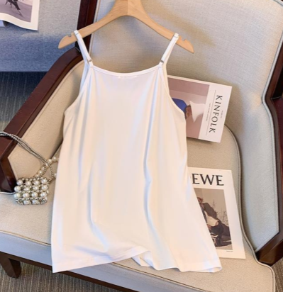 Débardeur camisole en soie glacée grande taille - Blanc - 6XL - image 2