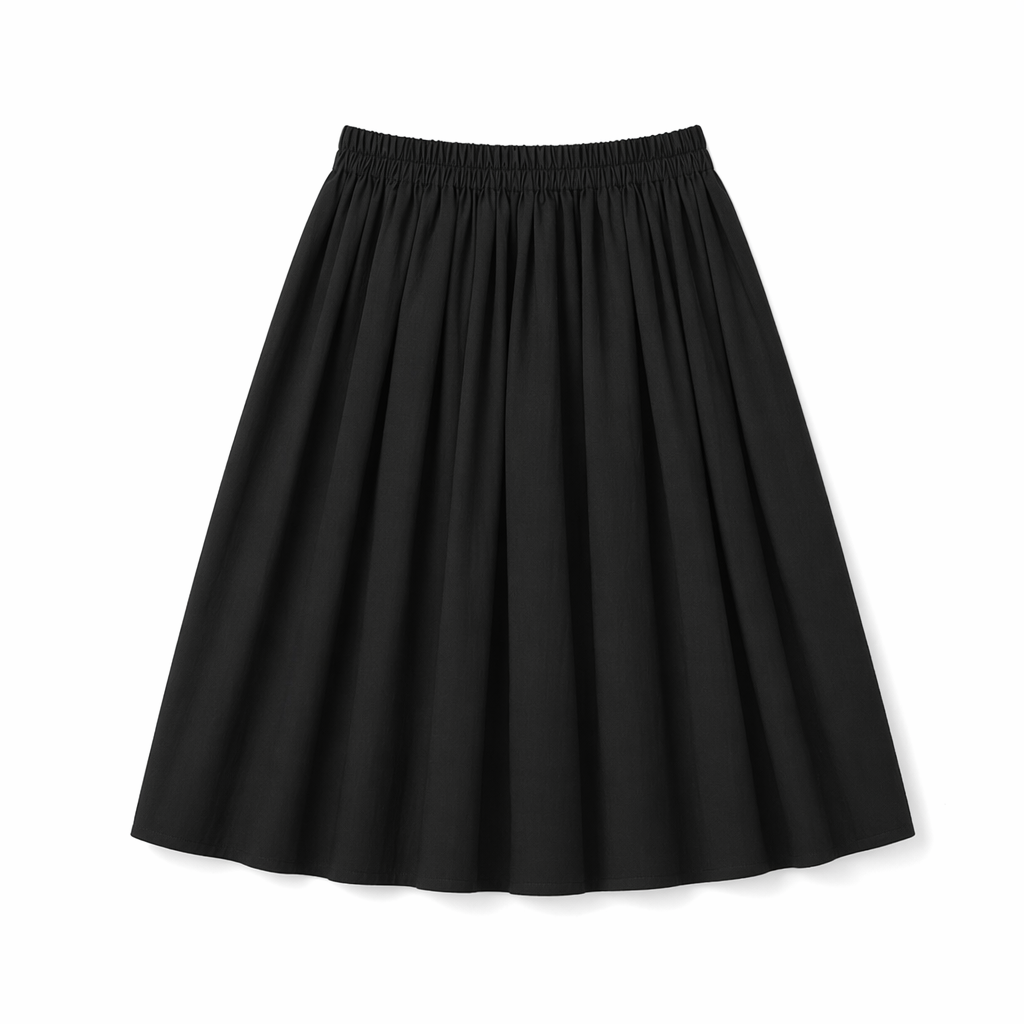 Ensemble jupe et haut ample en coton et lin uni grande taille avec poches - Jupe - Noir - 6XL - image 20