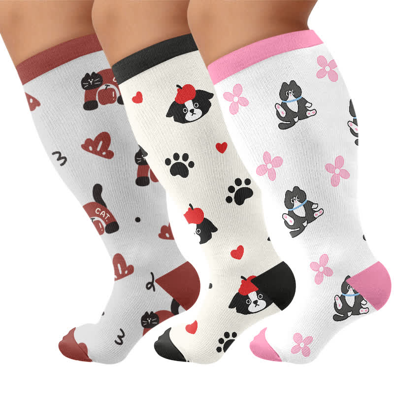 Chaussettes de compression Kitty Bloom grandes tailles - image 4