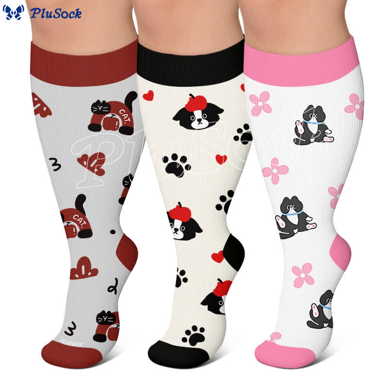 Chaussettes de compression Kitty Bloom grandes tailles - image 0