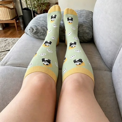 Chaussettes de compression grande taille à motif panda chat chien - image 2