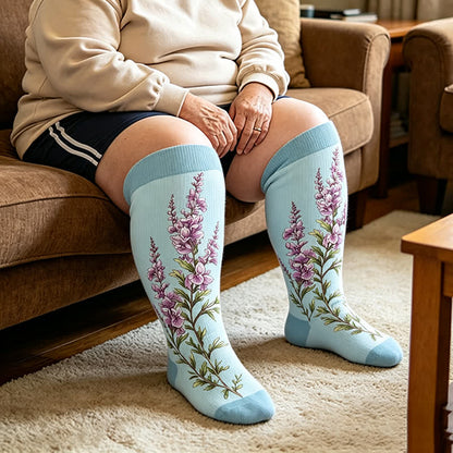 Chaussettes de compression Morning Glory grandes tailles - Bleu (1 paire) - 4XL - image 3