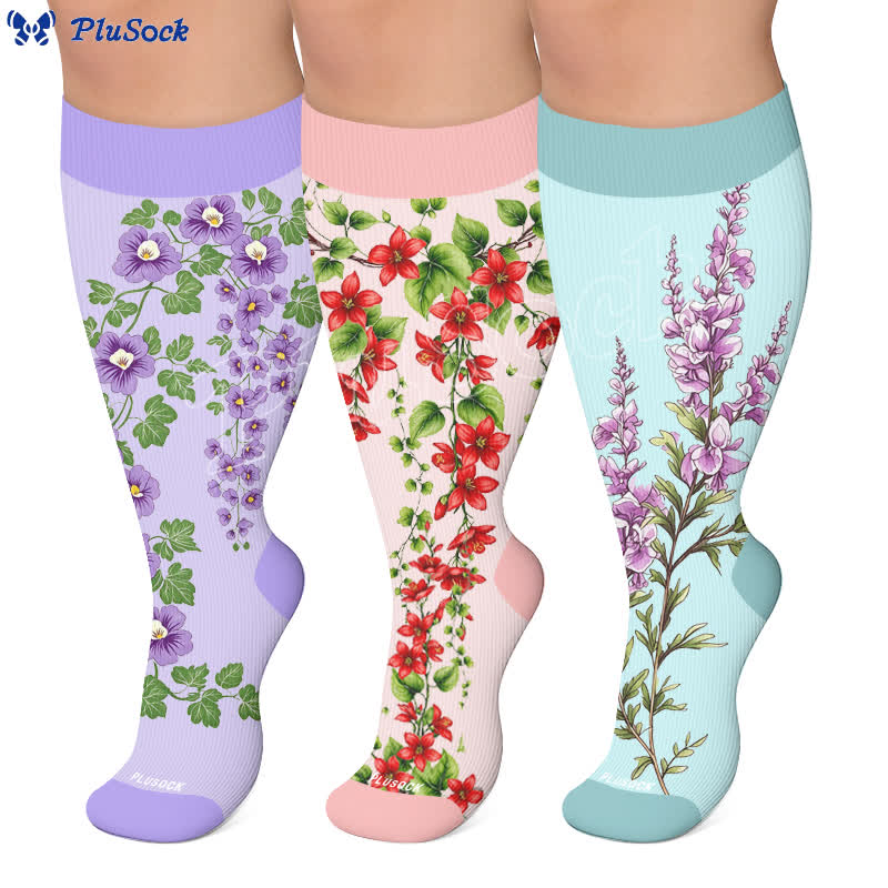 Chaussettes de compression Morning Glory grandes tailles - image 0
