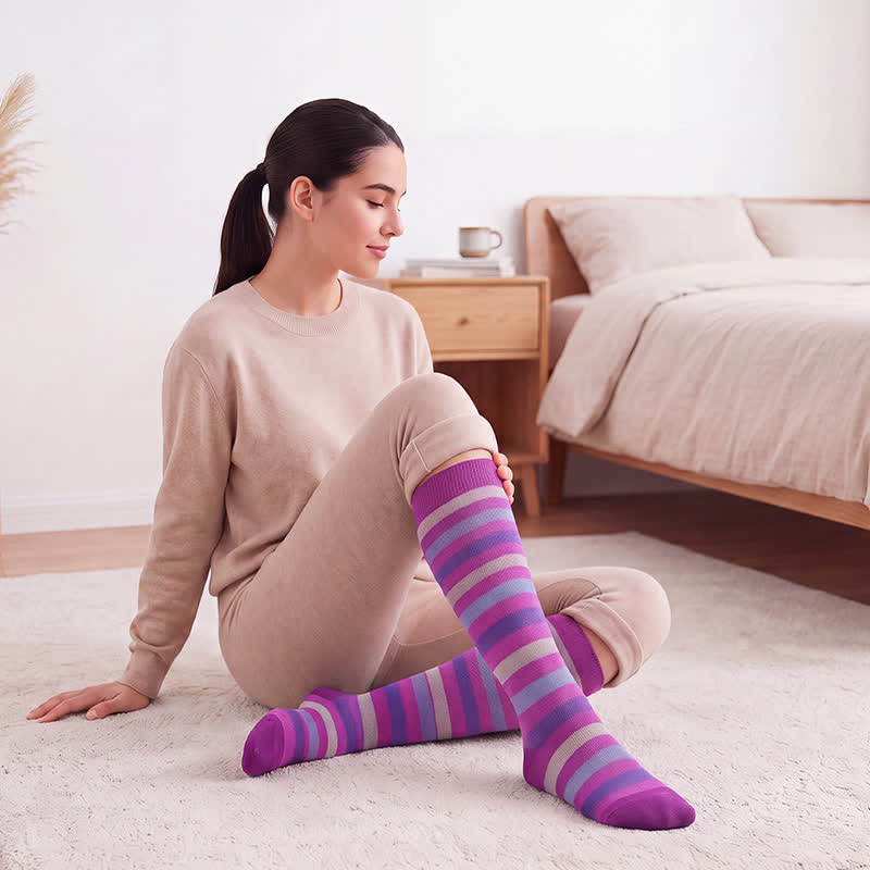 Chaussettes de compression décontractées à rayures (6 paires) - image 6