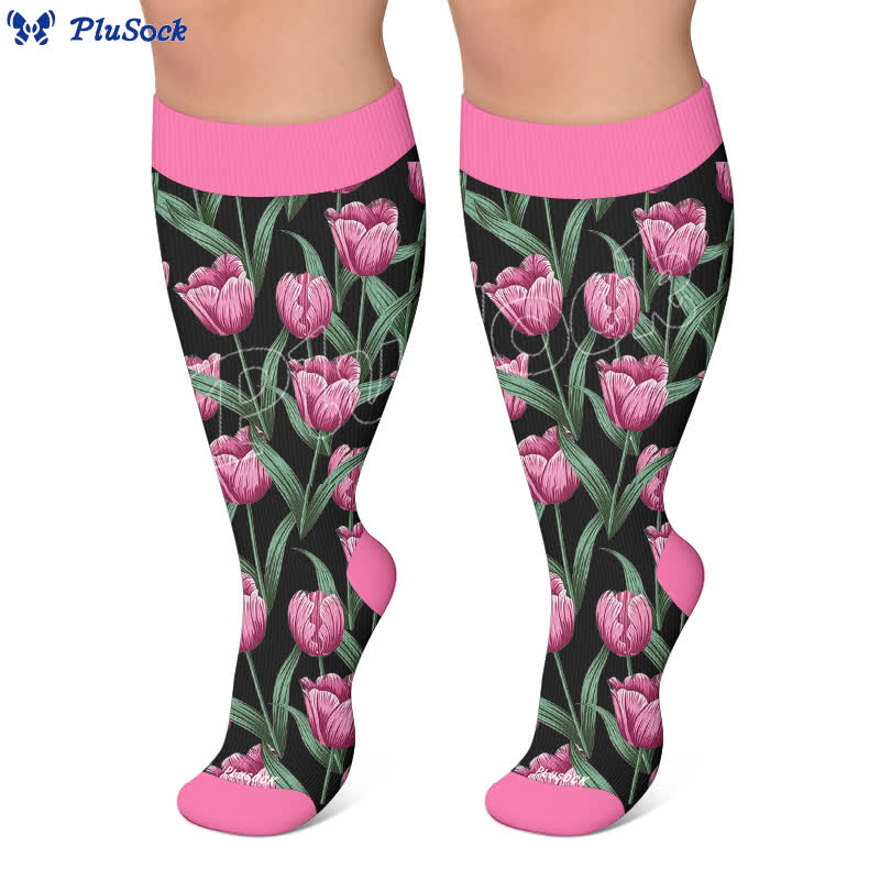 Chaussettes de compression Tulip Bloom grande taille - image 4