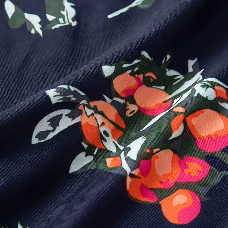 Robe de bain taille empire à imprimé léopard et fleurs - image 10