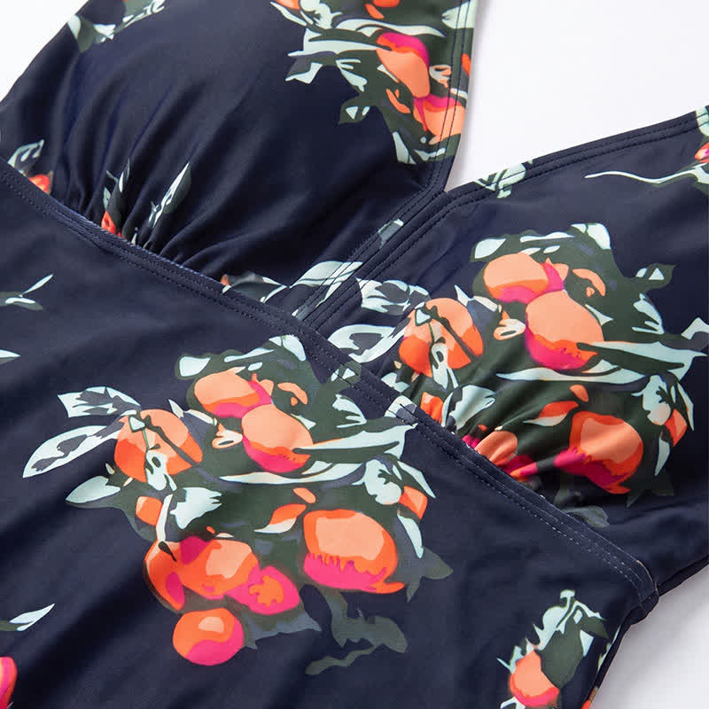 Robe de bain taille empire à imprimé léopard et fleurs - image 8
