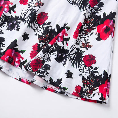 Robe de bain à col en V imprimée à pois fleuris - image 8