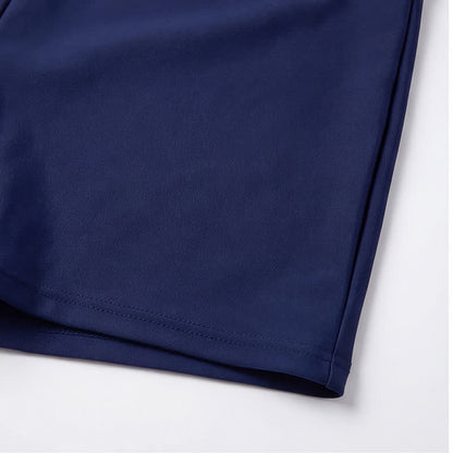 Bas de maillot de bain shorty taille haute et coupe ajustée - Bleu marine-B - 4XL - image 4