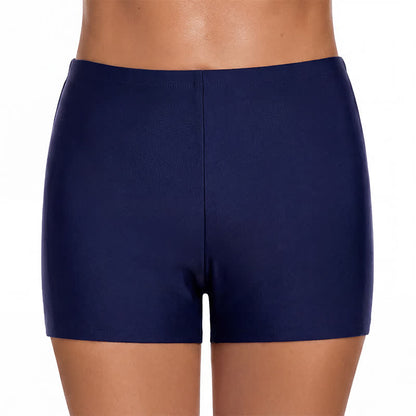 Short de bain shorty taille haute et coupe ajustée - Bleu marine-A - 4XL - image 0