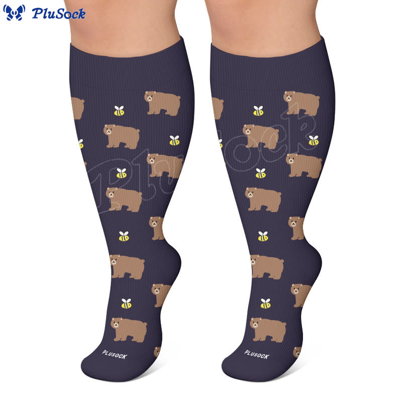 Chaussettes de compression ours mignon grande taille - image 6