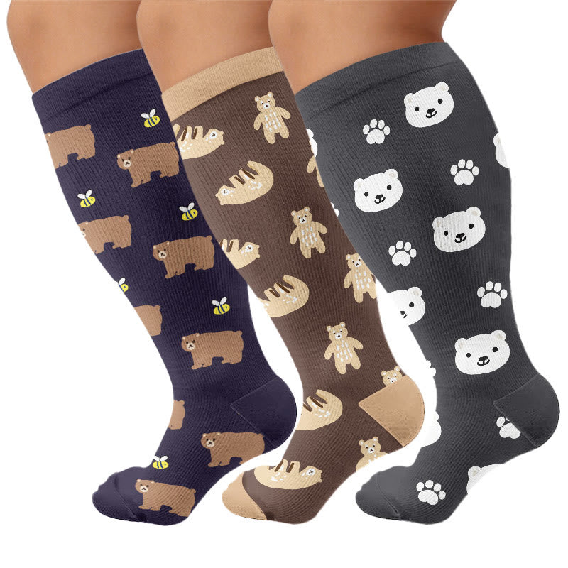 Chaussettes de compression ours mignon grande taille - image 4