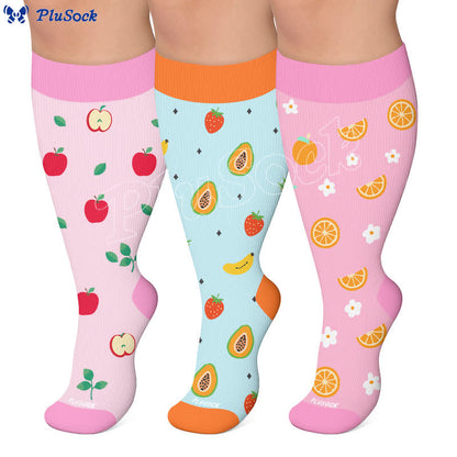 Chaussettes de compression à imprimé fruits grande taille - image 0