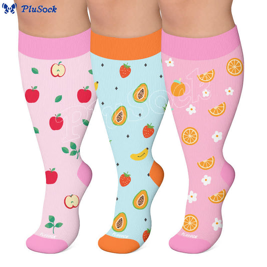Chaussettes de compression à imprimé fruits grande taille - image 0