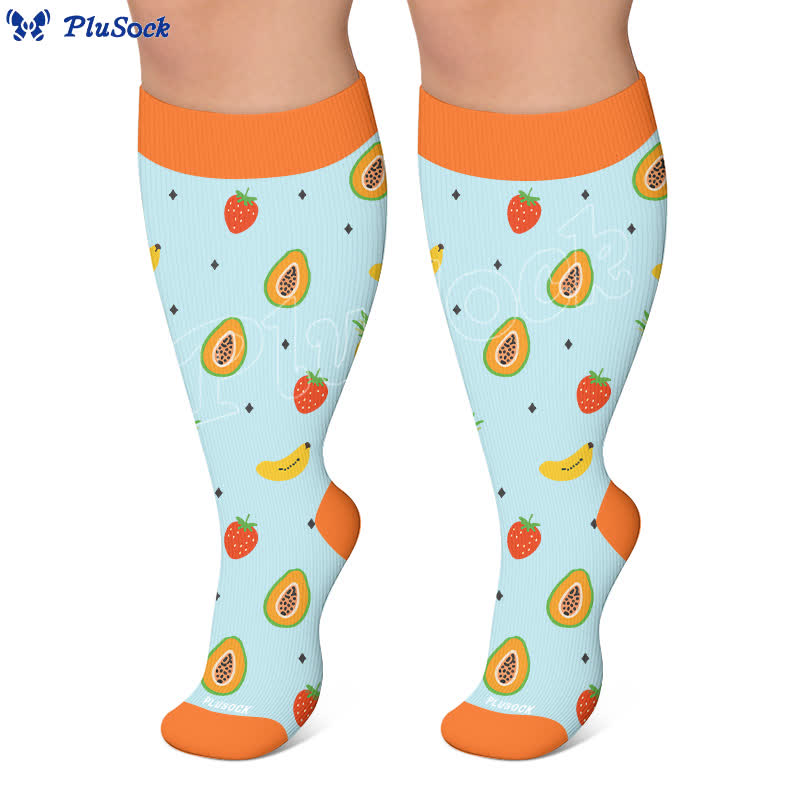Chaussettes de compression à imprimé fruits grande taille - image 5