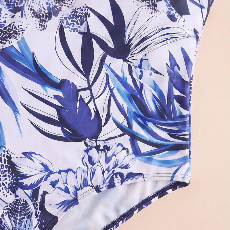 Maillot de bain une pièce à bretelles larges et imprimé floral tropical pour les vacances - image 5