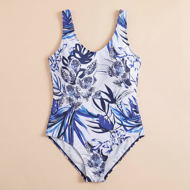Maillot de bain une pièce à bretelles larges et imprimé floral tropical pour les vacances - image 10