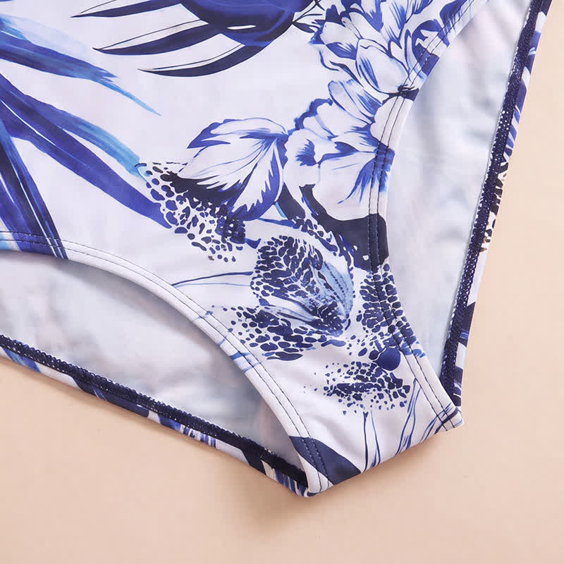 Maillot de bain une pièce à bretelles larges et imprimé floral tropical pour les vacances - image 4