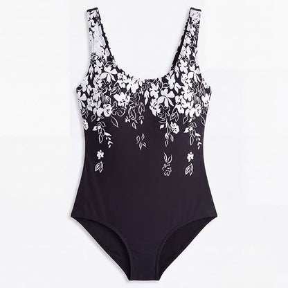 Maillot de bain une pièce à col rond et motif floral tropical - image 9