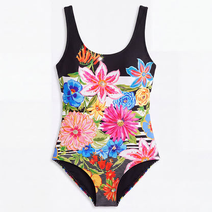 Maillot de bain une pièce à bretelles larges imprimé tigre et lapin multicolore - image 11