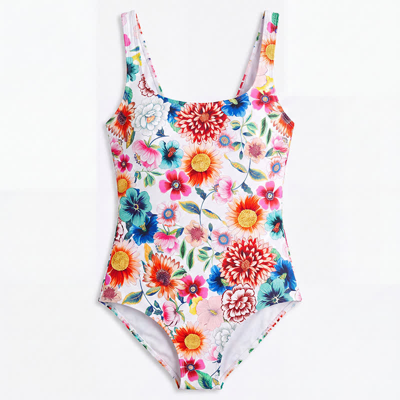 Maillot de bain une pièce à bretelles larges imprimé tigre et lapin multicolore - image 10