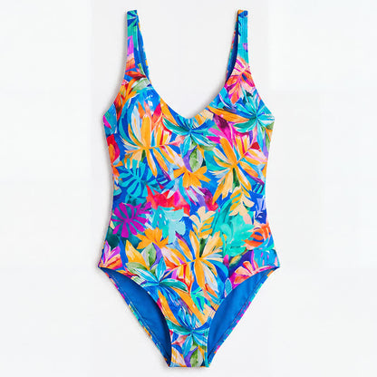 Maillot de bain une pièce à bretelles larges imprimé tigre et lapin multicolore - image 13