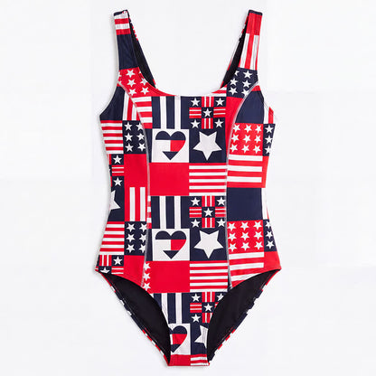 Maillot de bain une pièce à bretelles larges imprimé tigre et lapin multicolore - image 14