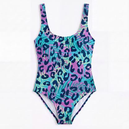 Maillot de bain une pièce imprimé léopard tropical, fleurs et chat - image 23