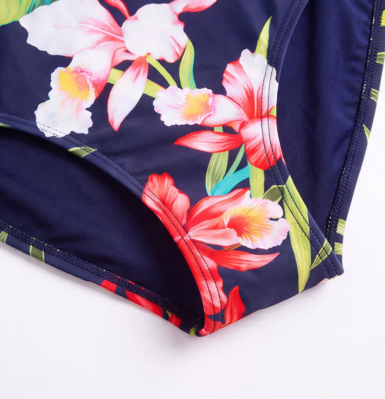 Maillot de bain une pièce imprimé léopard tropical, fleurs et chat - image 13