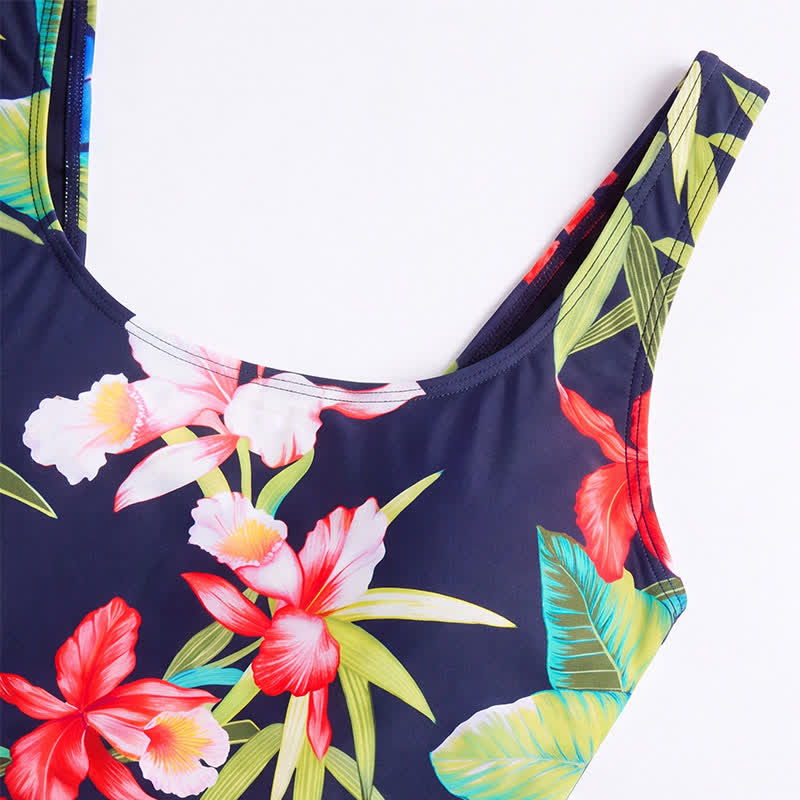 Maillot de bain une pièce imprimé léopard tropical, fleurs et chat - image 11
