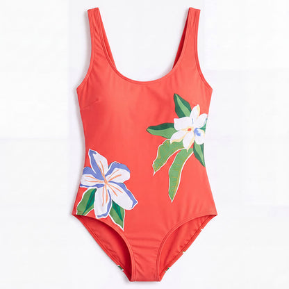 Maillot de bain une pièce imprimé léopard tropical, fleurs et chat - image 18