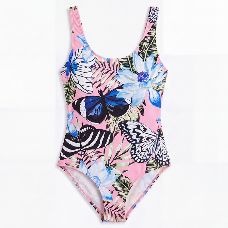 Maillot de bain une pièce imprimé léopard tropical, fleurs et chat - image 21