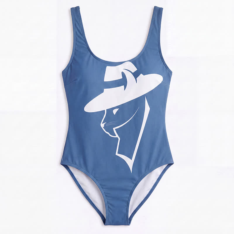 Maillot de bain une pièce imprimé léopard tropical, fleurs et chat - image 20