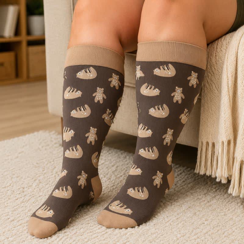 Chaussettes de compression ours mignon grande taille - image 3