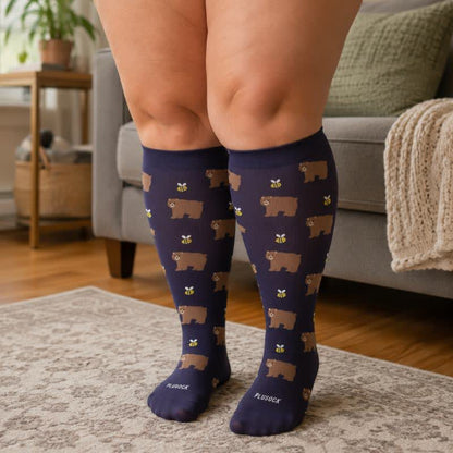 Chaussettes de compression ours mignon grande taille - image 1