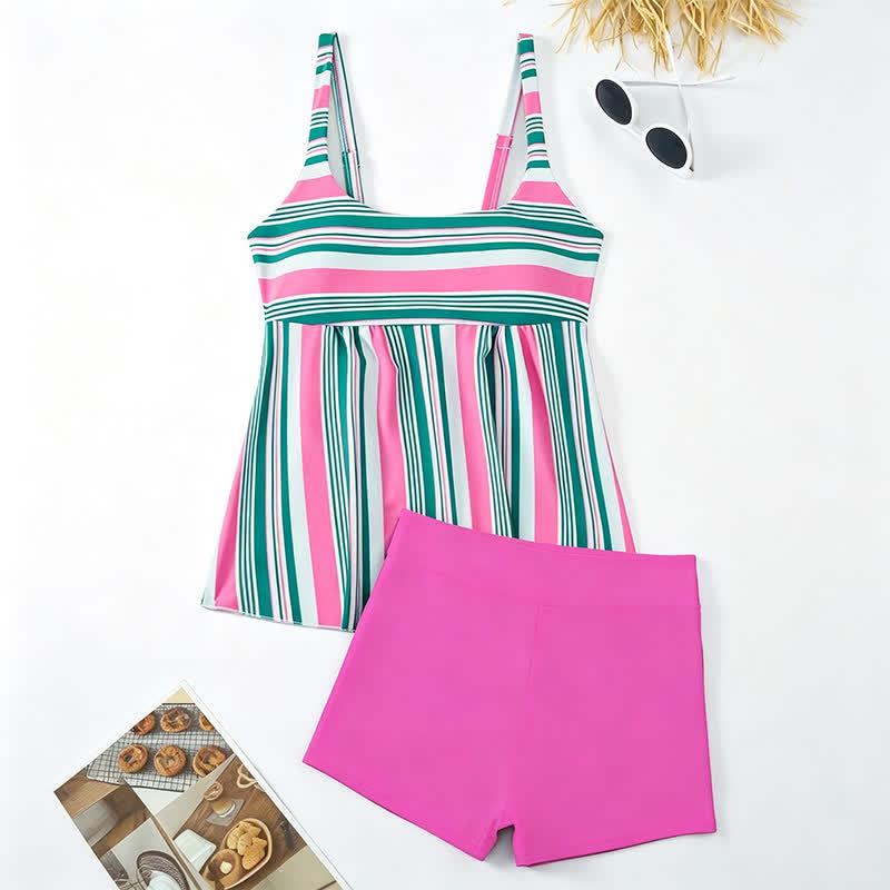 Ensemble tankini à rayures florales tropicales - image 16