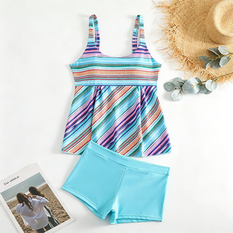 Ensemble tankini à rayures florales tropicales - image 17