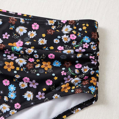 Ensemble tankini péplum à fleurs noires - image 4