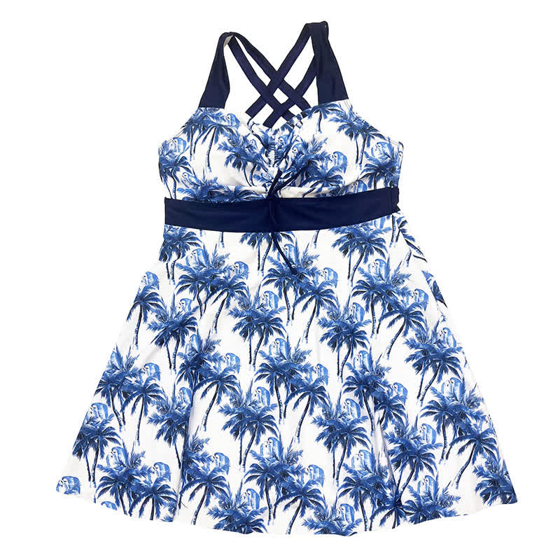 Robe de bain dos nu à motif palmier tropical - image 6