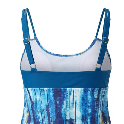 Ensemble tankini à rayures bleues et col rond - image 3