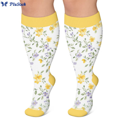 Chaussettes de compression grandes tailles à motif floral pour jardin - image 5
