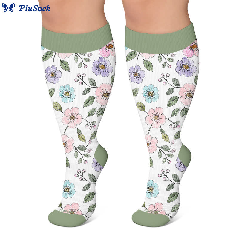 Chaussettes de compression grandes tailles à motif floral pour jardin - image 7