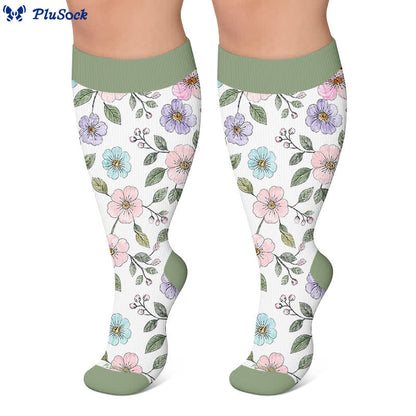 Chaussettes de compression grandes tailles à motif floral pour jardin - image 7